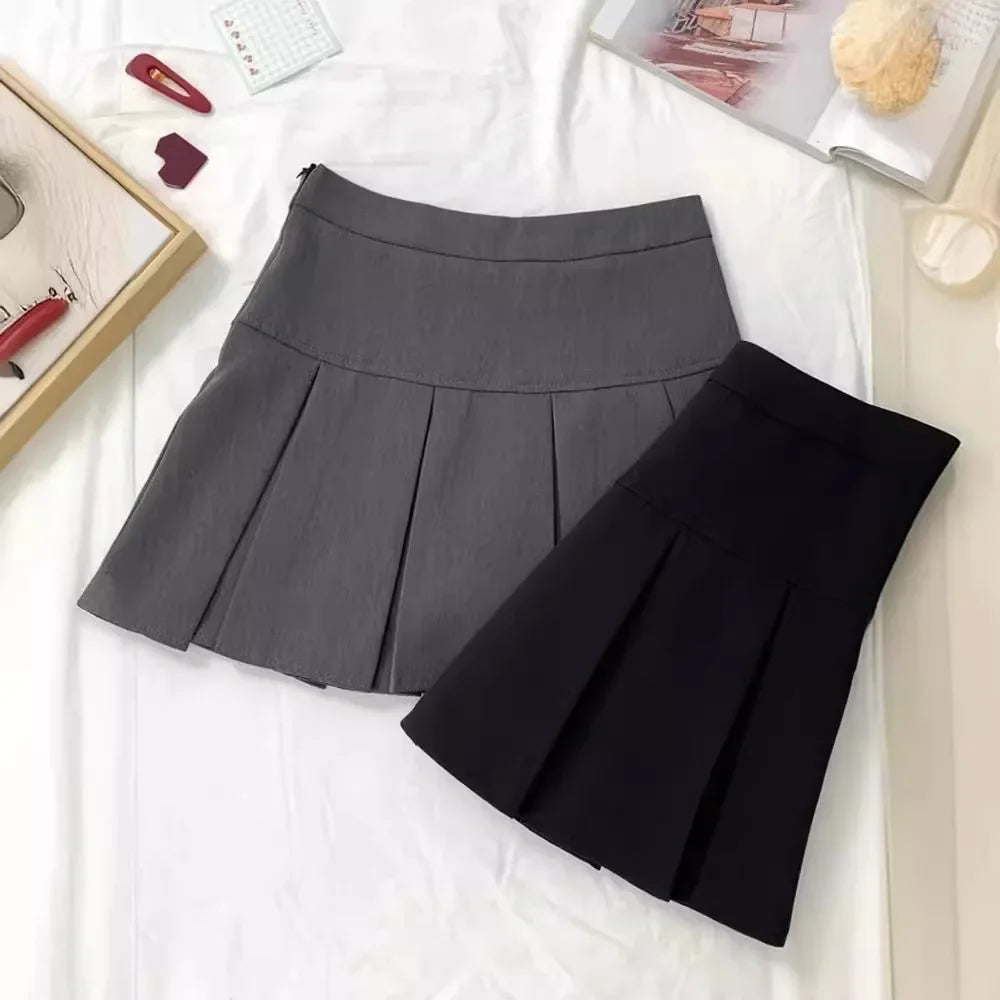 High Waisted A Line Mini Skirt