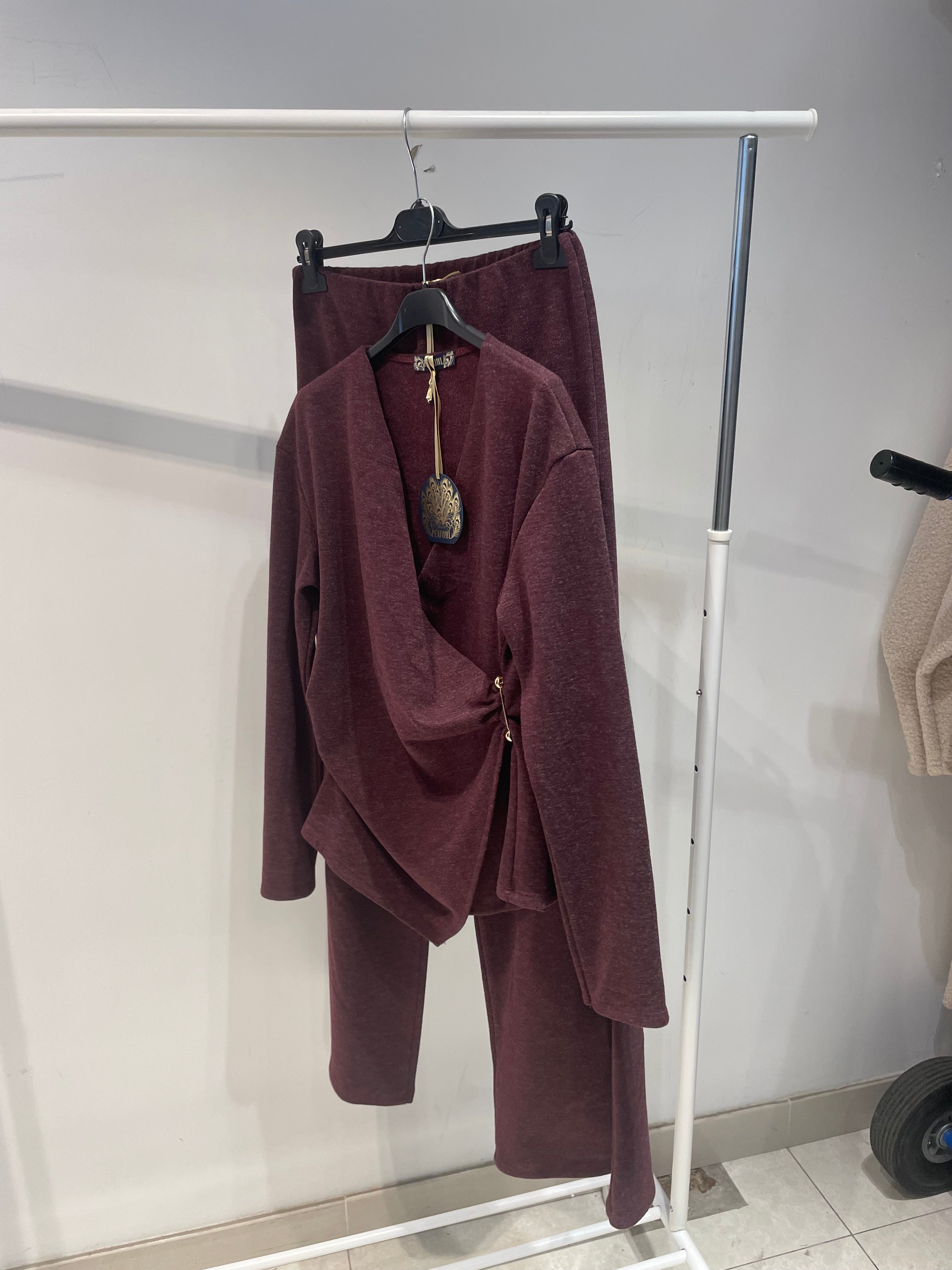 Ensemble Femme Confort Absolu – Cache-Cœur & Pantalon Fluide – Taille Unique