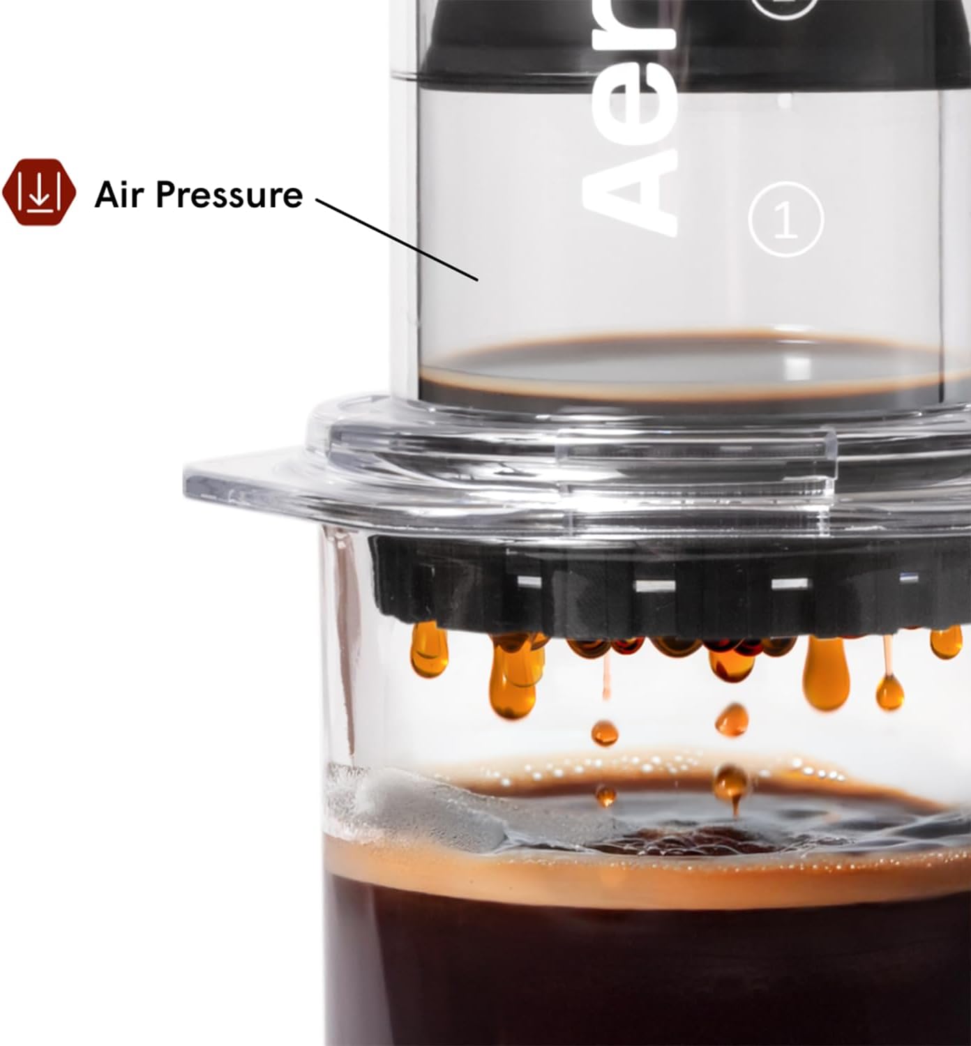 AeroPress Clear XL cafetière à piston, grande tout-en-un, cafetière manuelle style expresso et filtre, infusion en 2 min, portable pour voyage et camping
