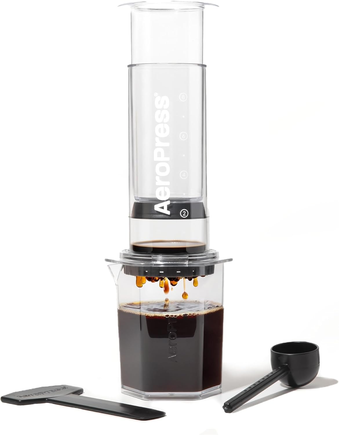 AeroPress Clear XL cafetière à piston, grande tout-en-un, cafetière manuelle style expresso et filtre, infusion en 2 min, portable pour voyage et camping