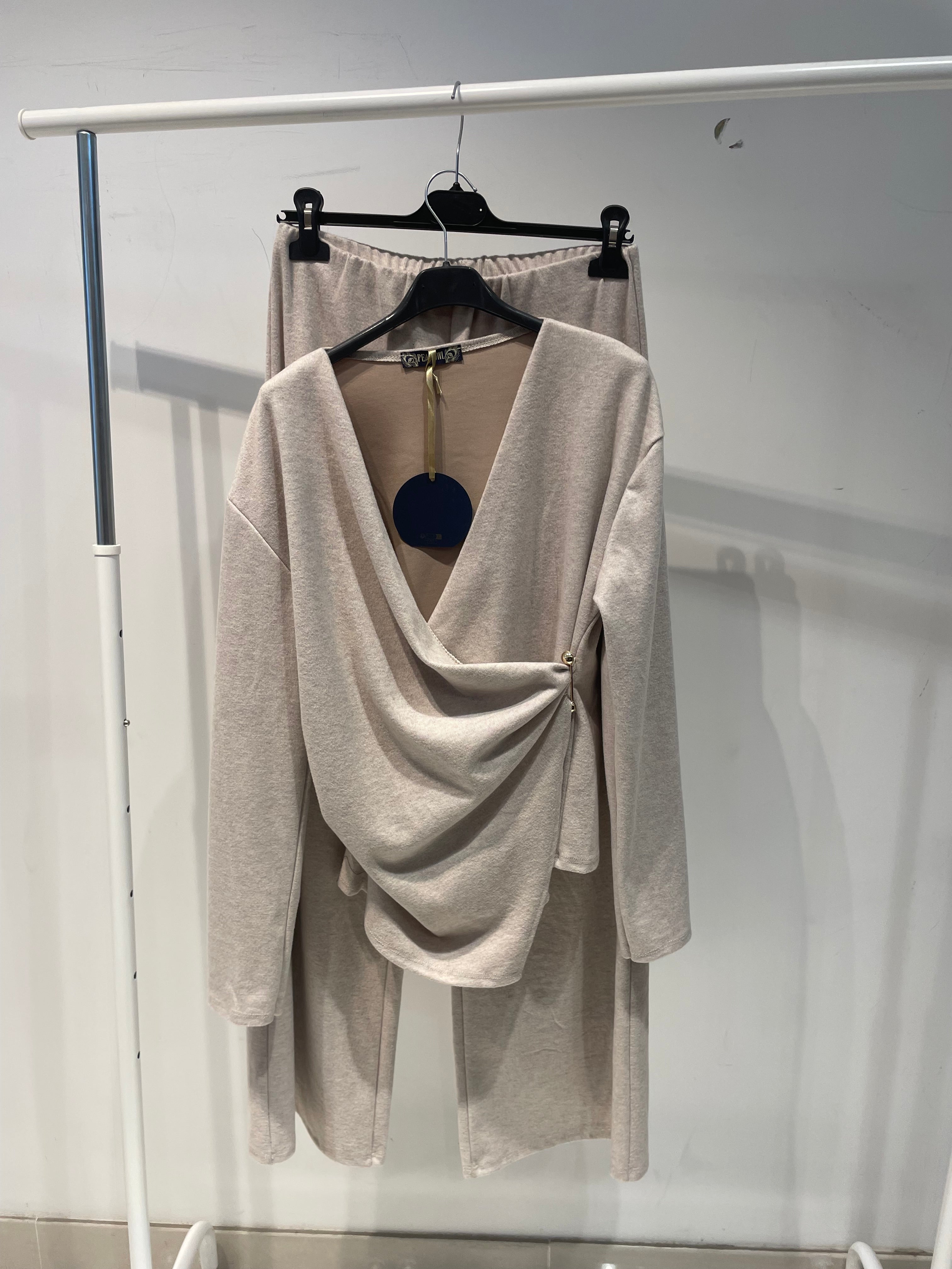 Ensemble Femme Confort Absolu – Cache-Cœur & Pantalon Fluide – Taille Unique