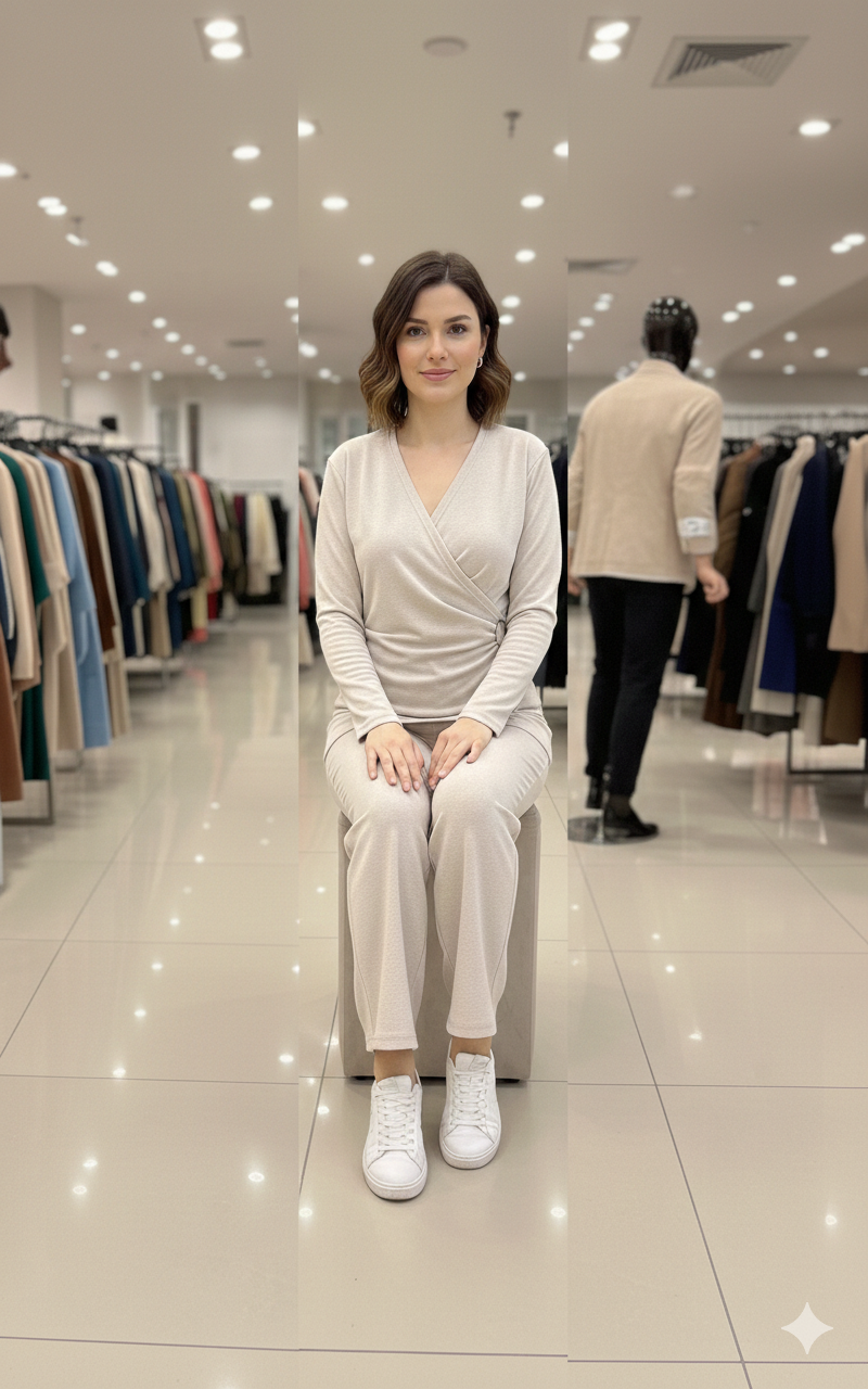 Ensemble Femme Confort Absolu – Cache-Cœur & Pantalon Fluide – Taille Unique