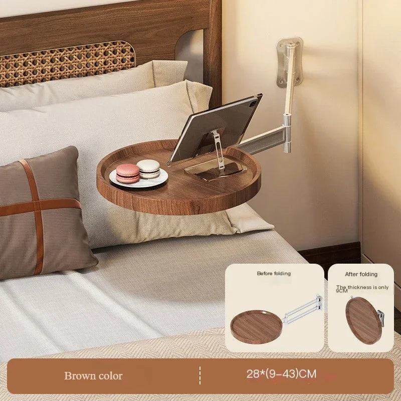 Foldable Bedside Shelf Suspended Creative Wall Mounted Small Table Home Balcony Sofa Side Shelf Bedroom Round Small Side Table