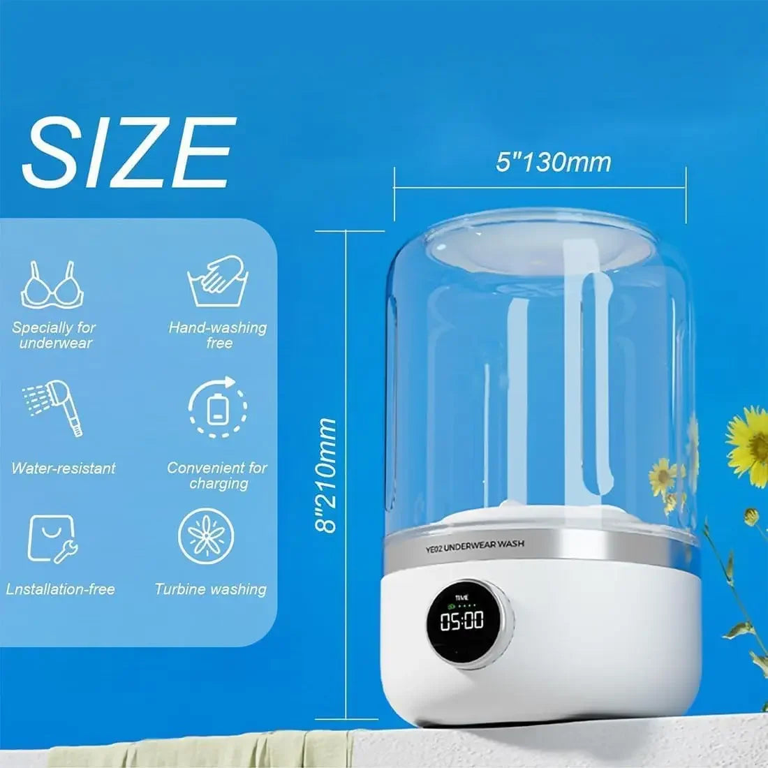 Mini 1L Rechargeable Washing Machine