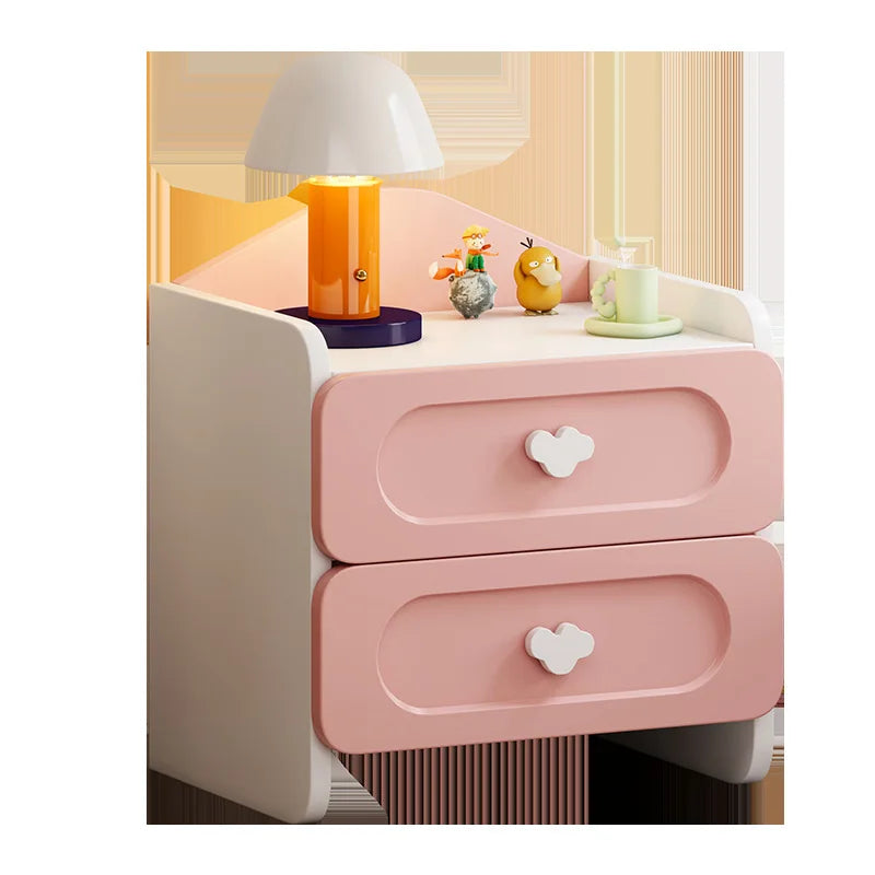 Table de chevet moderne à double tiroir pour enfant, mignonne et multifonctionnelle, petite armoire blanche.