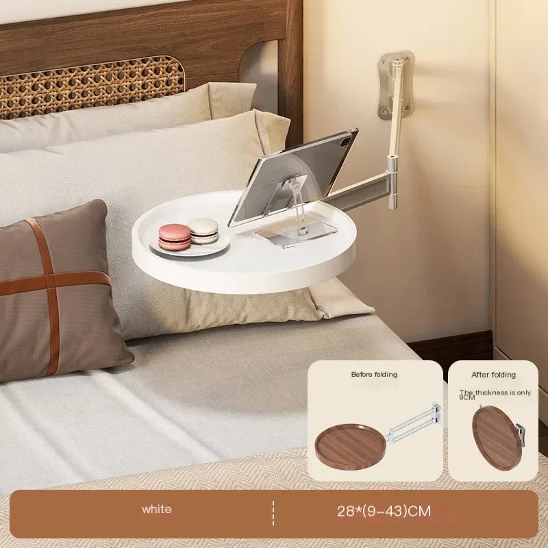 Foldable Bedside Shelf Suspended Creative Wall Mounted Small Table Home Balcony Sofa Side Shelf Bedroom Round Small Side Table