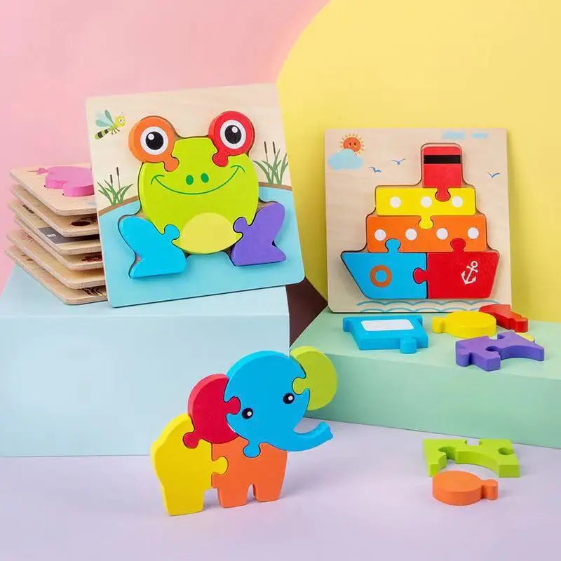 3D Wooden Puzzle Cartoon Toy