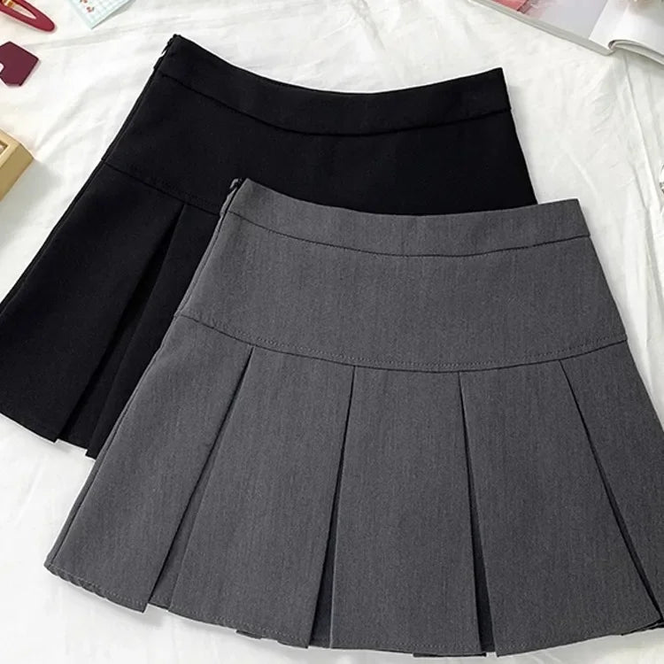 High Waisted A Line Mini Skirt