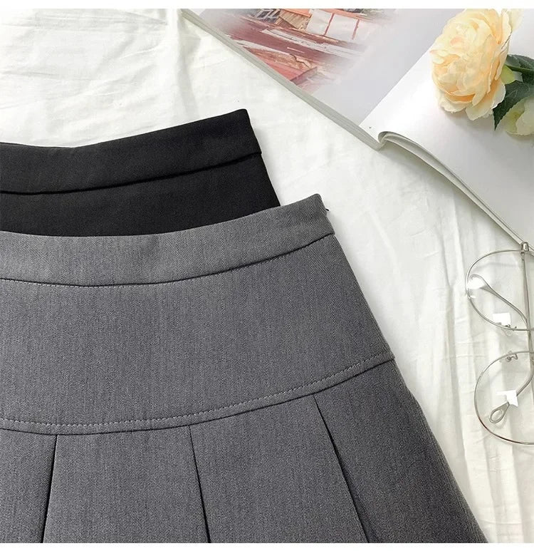 High Waisted A Line Mini Skirt