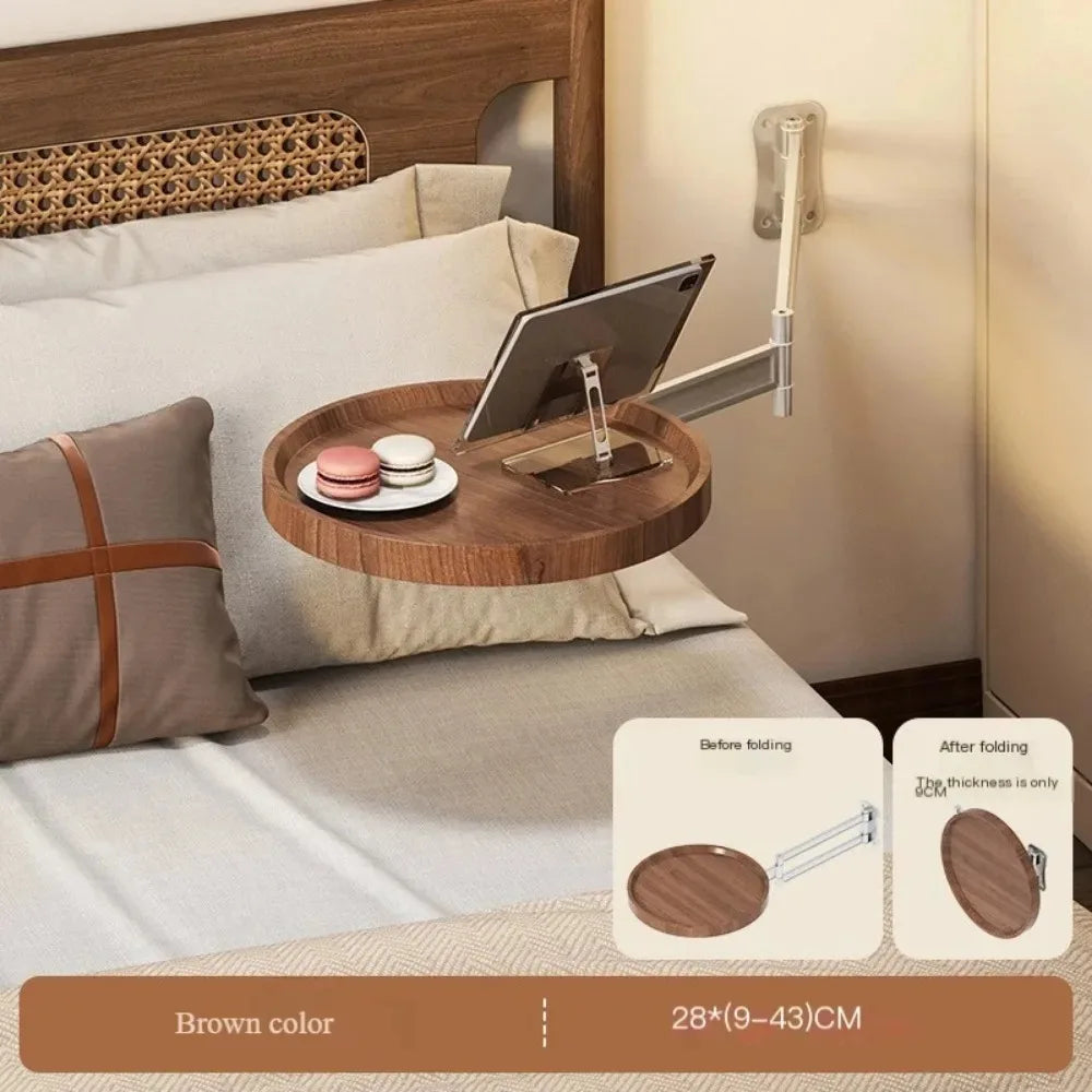 Foldable Bedside Shelf Suspended Creative Wall Mounted Small Table Home Balcony Sofa Side Shelf Bedroom Round Small Side Table