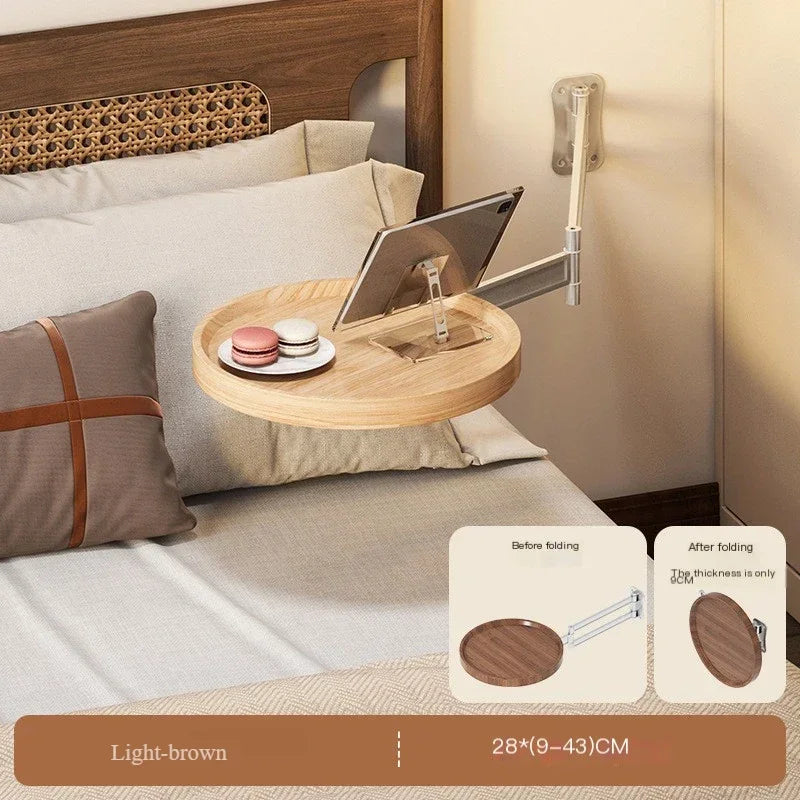 Foldable Bedside Shelf Suspended Creative Wall Mounted Small Table Home Balcony Sofa Side Shelf Bedroom Round Small Side Table