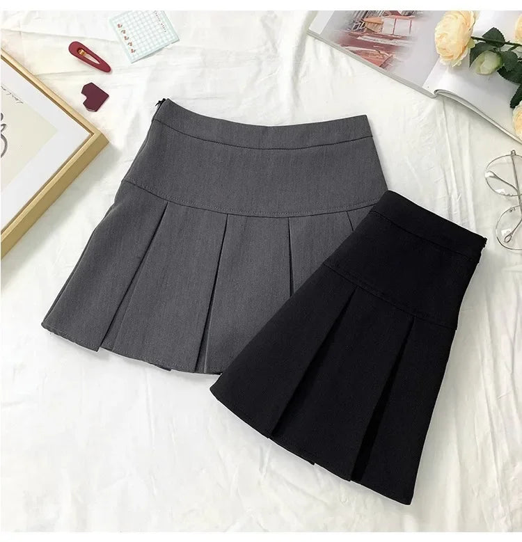 High Waisted A Line Mini Skirt