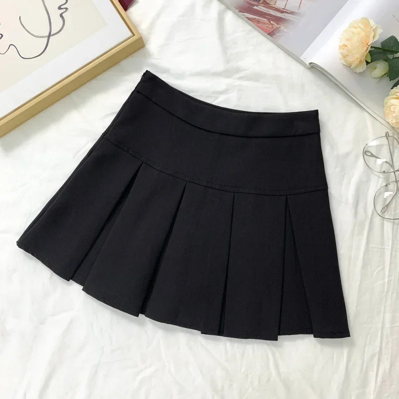 High Waisted A Line Mini Skirt