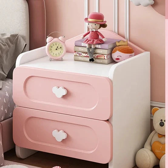 Table de chevet moderne à double tiroir pour enfant, mignonne et multifonctionnelle, petite armoire blanche.