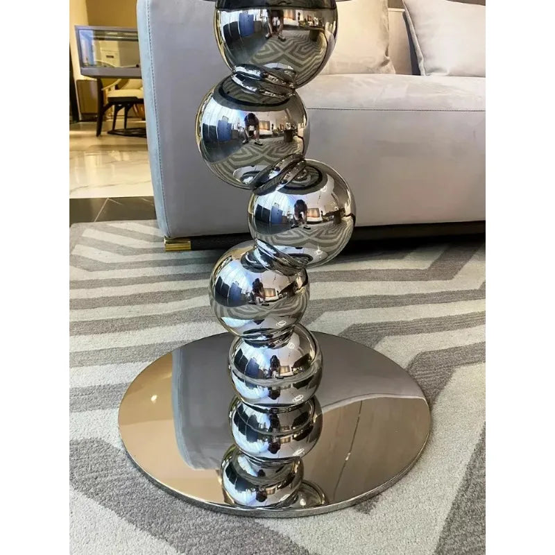 Table d'appoint minimaliste pour canapé, table basse ronde en marbre naturel de style nordique, table design légère et luxueuse pour salon