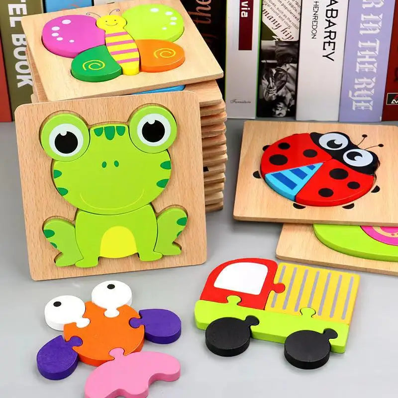 3D Wooden Puzzle Cartoon Toy