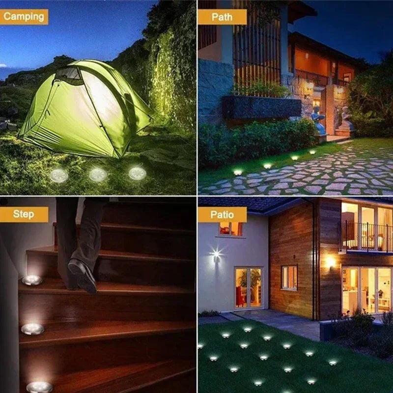 20 LEDs Solar Disk Lights for Lawn