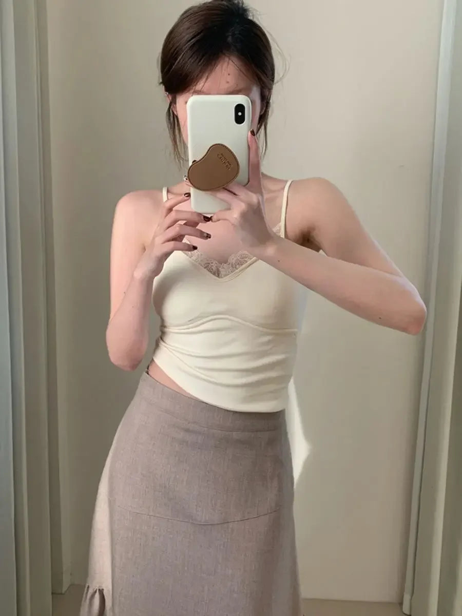 Lace Splice Crop Top Bra