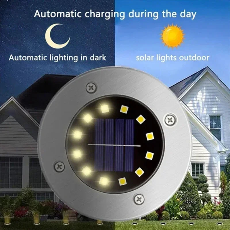 20 LEDs Solar Disk Lights for Lawn