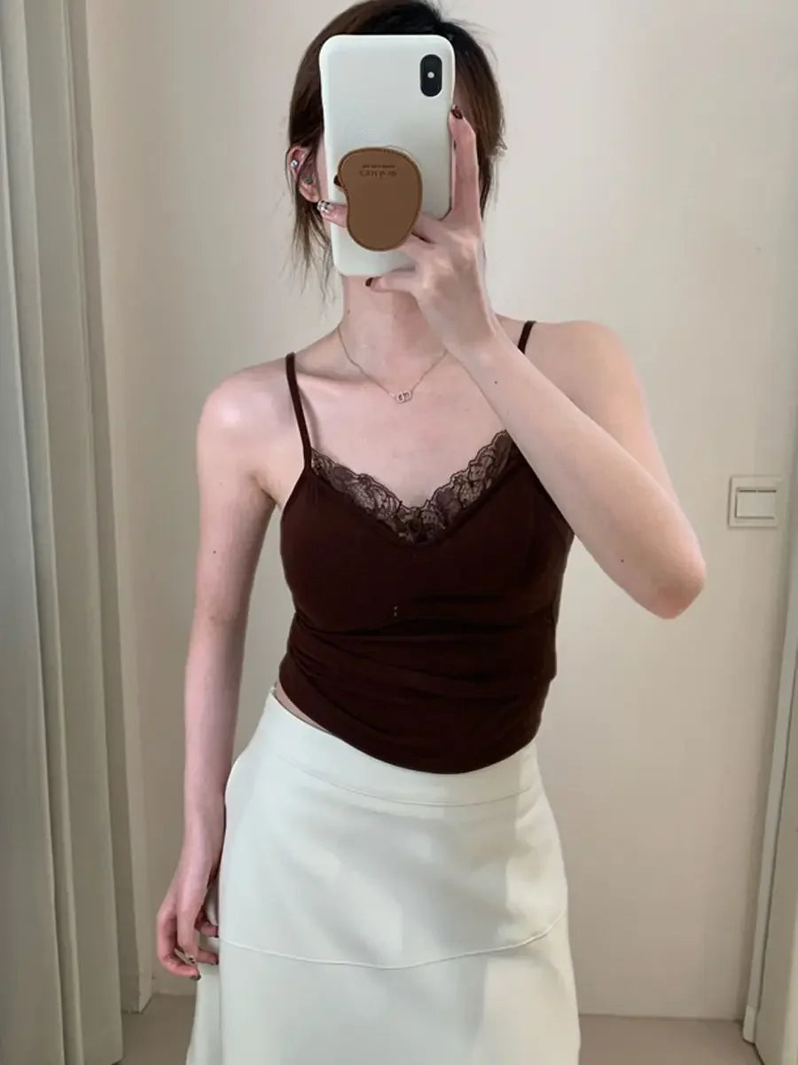 Lace Splice Crop Top Bra