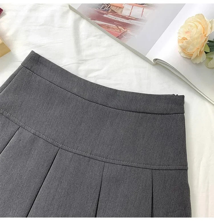 High Waisted A Line Mini Skirt