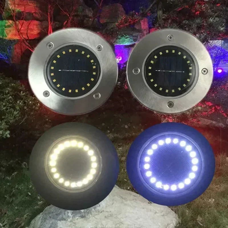 20 LEDs Solar Disk Lights for Lawn