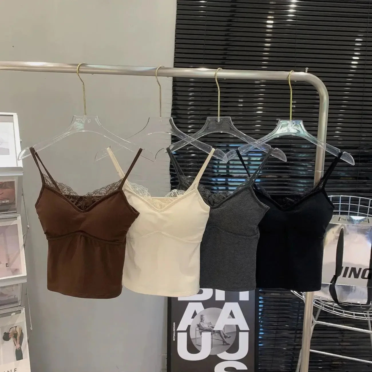 Lace Splice Crop Top Bra