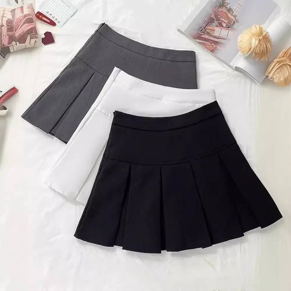 High Waisted A Line Mini Skirt