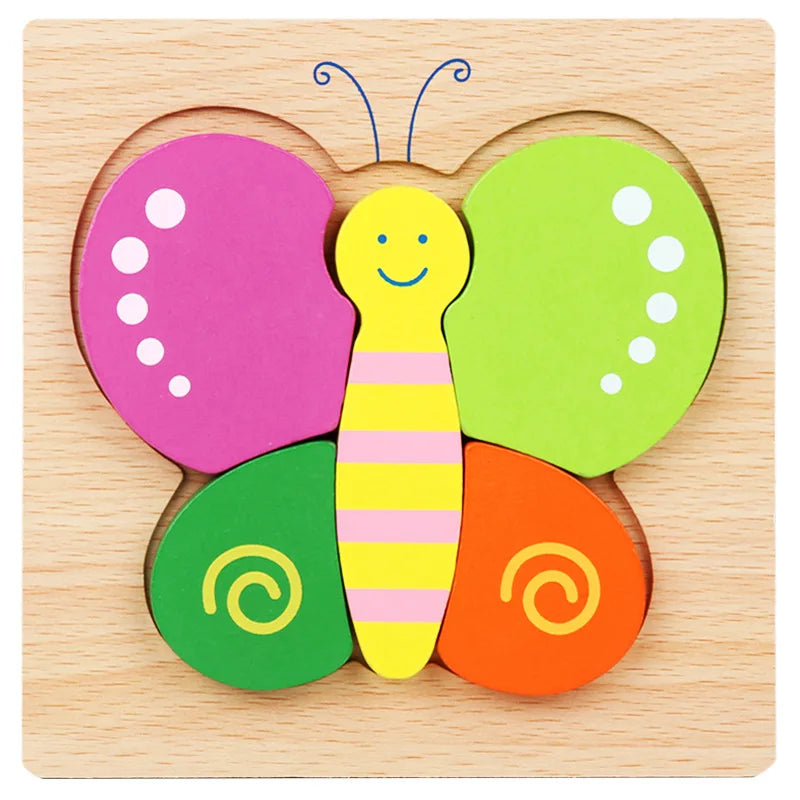 3D Wooden Puzzle Cartoon Toy