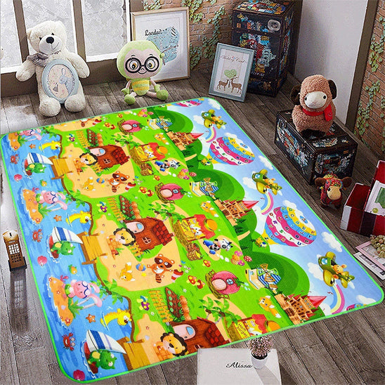Tapis de jeu pour bébé, animaux double face, jouets éducatifs pour enfants, sol souple, tapis rampant pour tout-petits, activité de jeu, salle de sport 180cmX120cmX0.3cm