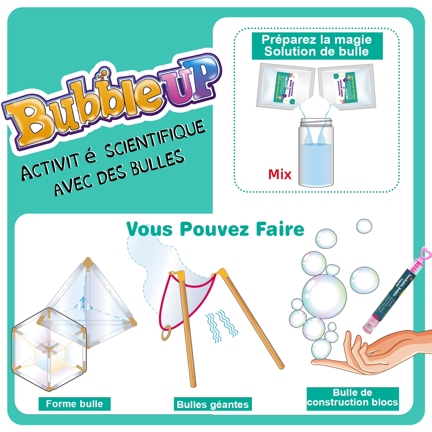 Jeux et Jouets a Bulles Scientifique Jouet Savon à Bulles Bubble Baguette